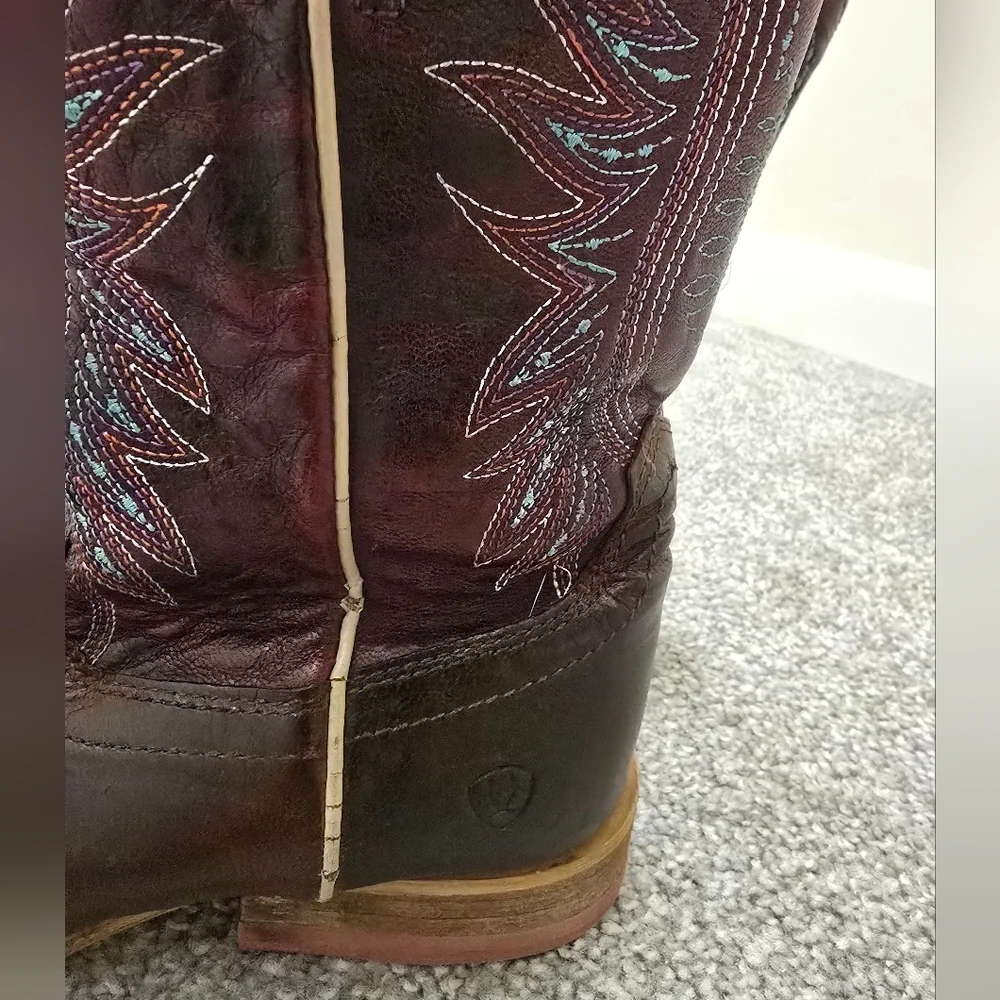 Ariat Brown Multicolored Kids Size 2.5 Western Boots Cowgirl Western Rodeo